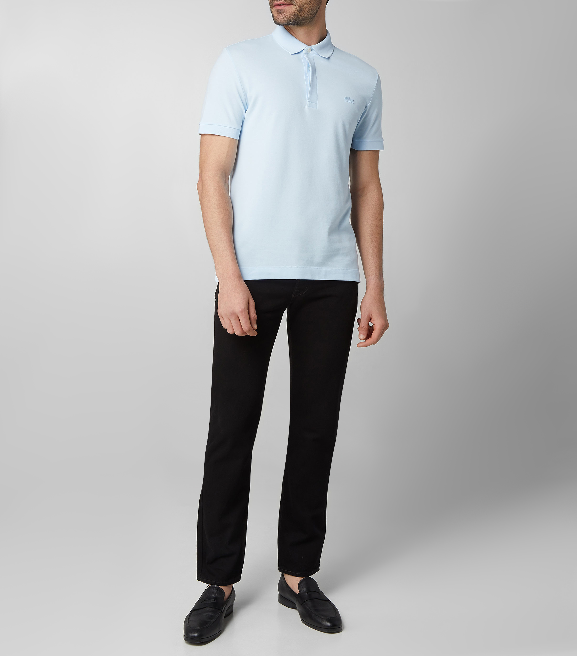 Playera tipo Polo con manga corta y diseño liso Hombre